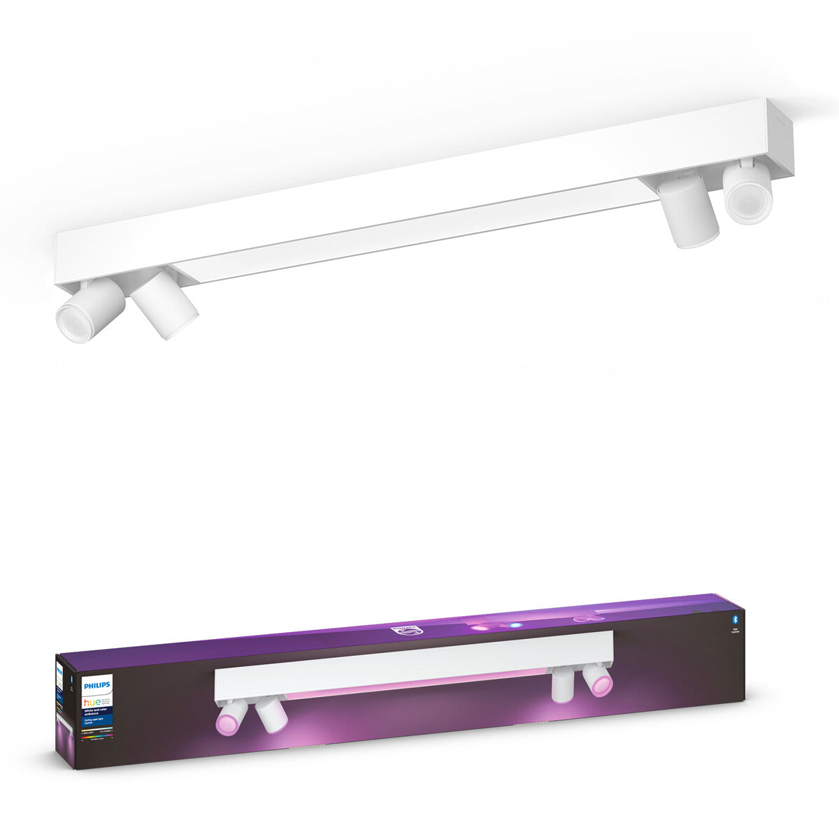 Philips Hue Centris 4er-Spotleuchte: White & Color Ambiance (dimmbar, 16 Mio. Farben, App/Alexa-Steuerung)