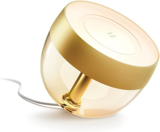Philips Hue Iris Tischleuchte Special Edition Gold- 520lm, 16 Mio. Farben, dimmbar, Alexa-kompatibel