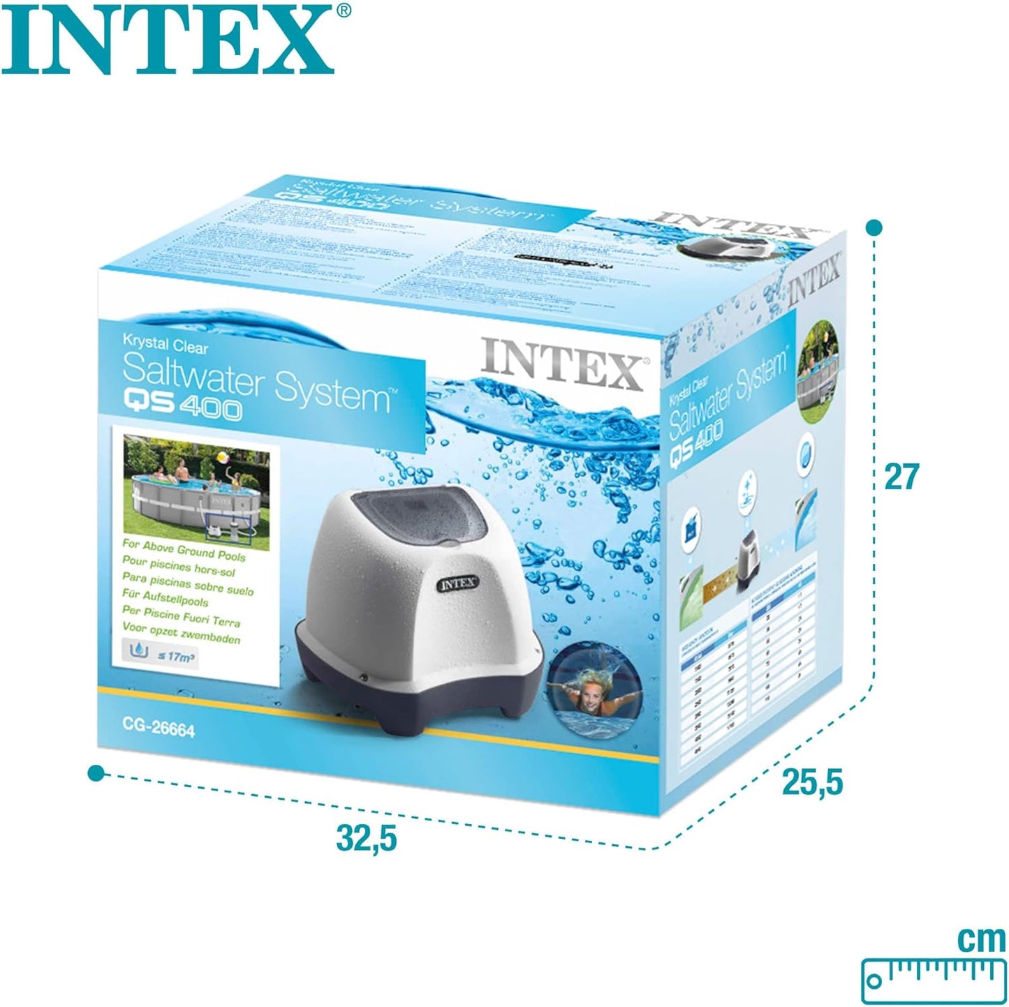 Intex CG-26664 Salzwassersystem 230V Krystal Clear – Sauberer Pool ohne Chlor