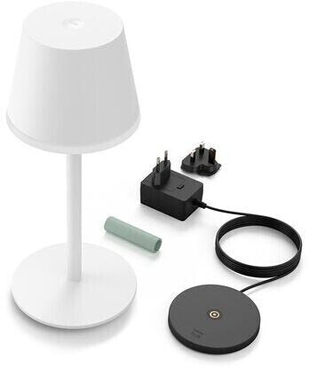 Philips Hue Go Tischleuchte (Weiß) – Tragbar, 16 Mio. Farben, App- & Sprachsteuerung