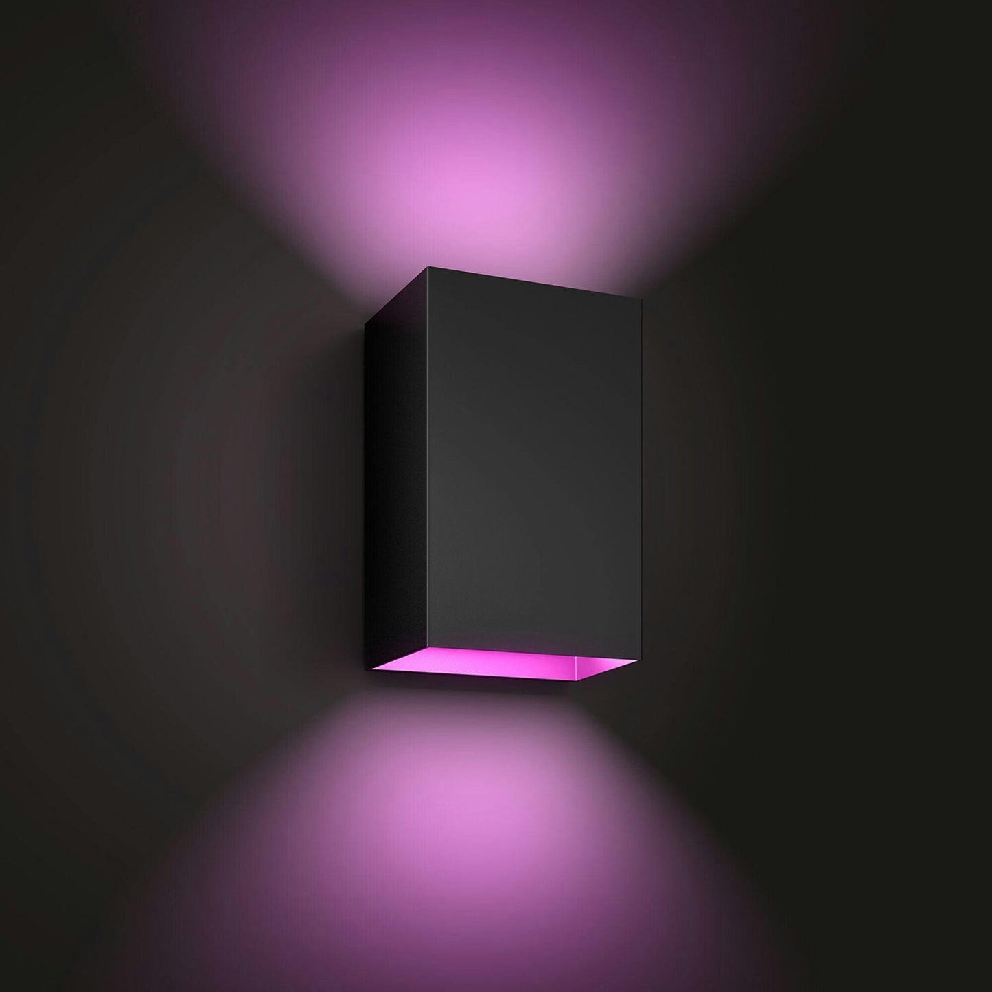 Philips Hue Resonate Outdoor - Dimmbare LED-Wandlampe, 16 Mio. Farben, Sprachsteuerung, Schwarz