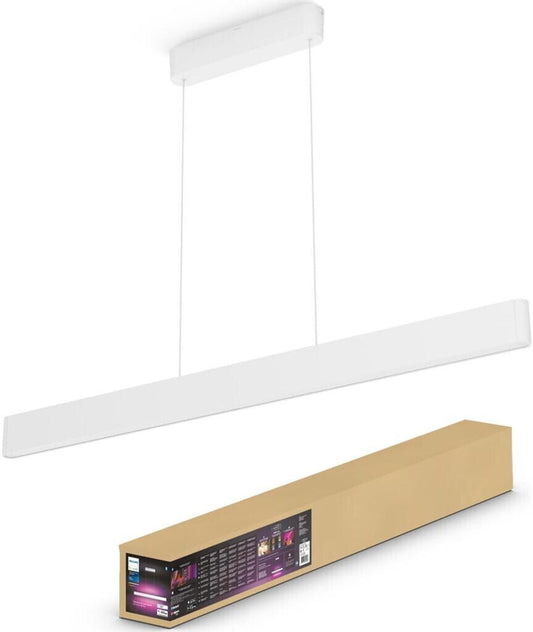 Philips Hue Ensis LED Pendelleuchte (Weiß) – Dimmbar, 16 Mio. Farben, App- & Alexa-steuerbar