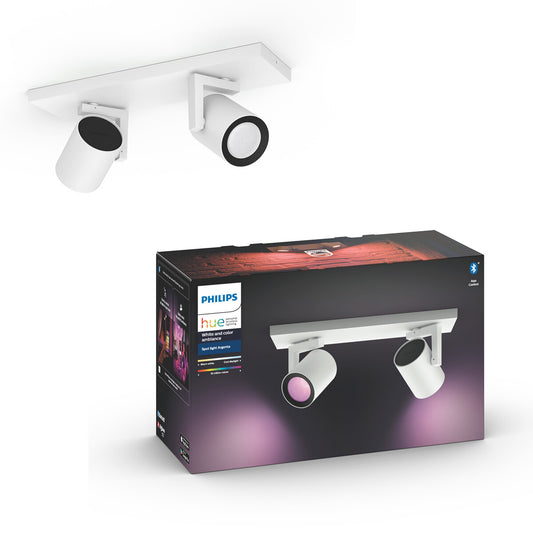 Philips Hue Argenta Deckenlampe (2 Spots): White & Color Ambiance, dimmbar, smarte Steuerung [Energieklasse G]